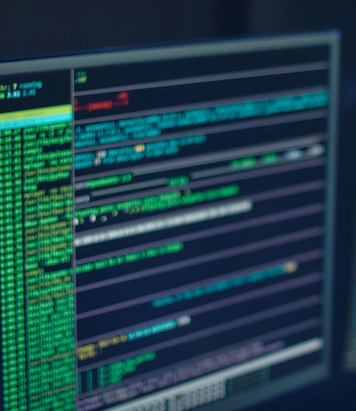 Cybersecurity terminal with programming code – Tyylidata IT security services
